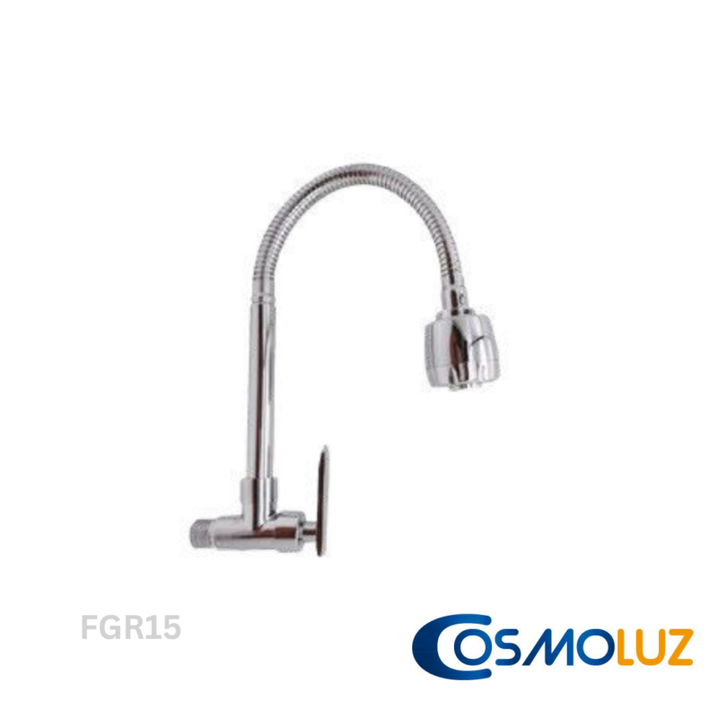 Llave Lavaplatos Pared Flexible Palanca Entrada Bronce